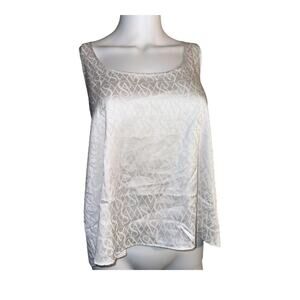 Cool & Sexy Victoria Secret XL satin white ivory Tank Top VS Logo Design